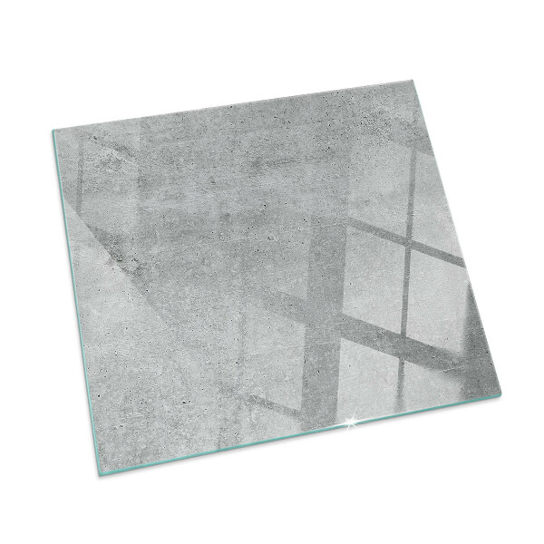 Glass hearth rectangular Raw concrete texture