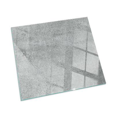 Glass hearth rectangular Raw concrete texture