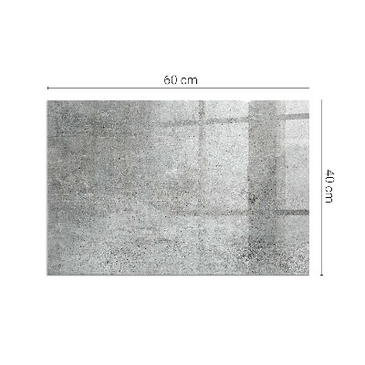 Glass hearth rectangular Raw concrete texture