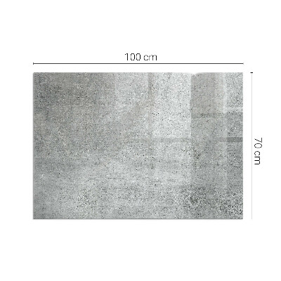 Glass hearth rectangular Raw concrete texture