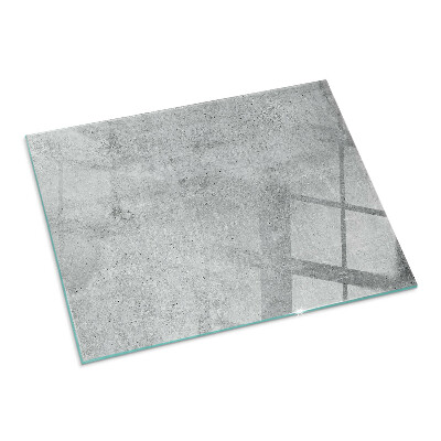 Glass hearth rectangular Raw concrete texture
