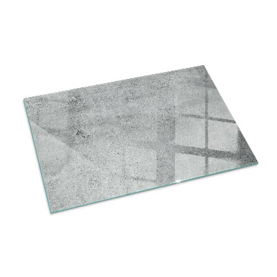 Glass hearth rectangular Raw concrete texture