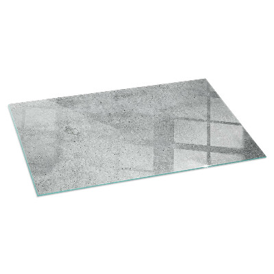 Glass hearth rectangular Raw concrete texture