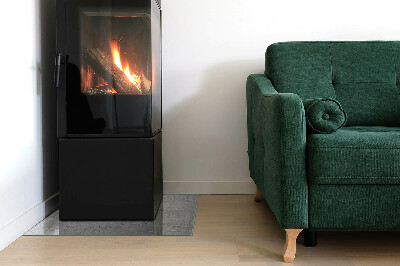 Glass hearth rectangular Raw concrete texture
