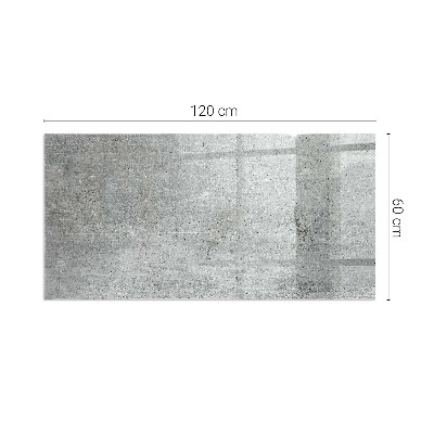 Glass hearth rectangular Raw concrete texture