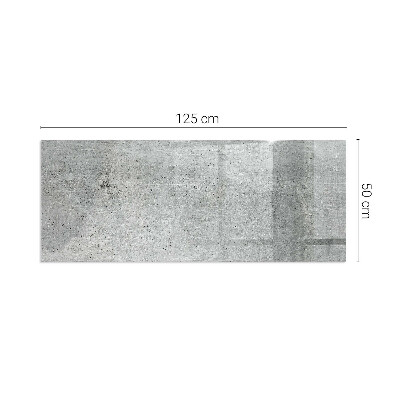 Glass hearth rectangular Raw concrete texture