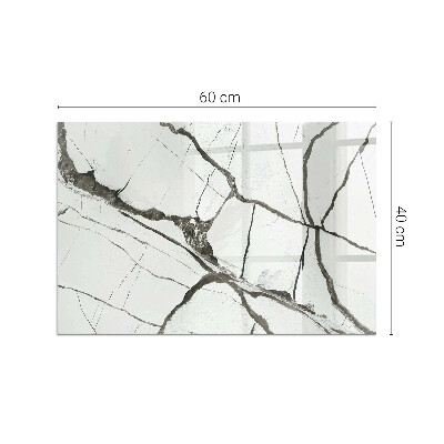 Glass hearth rectangular Marble Vein Pattern