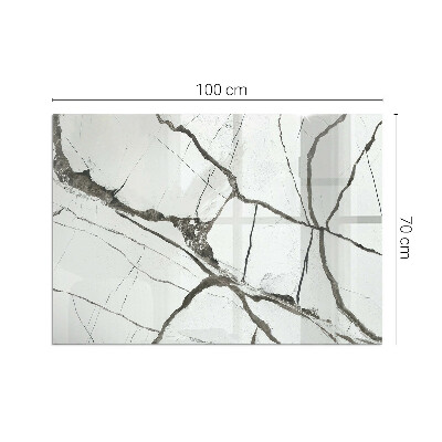 Glass hearth rectangular Marble Vein Pattern