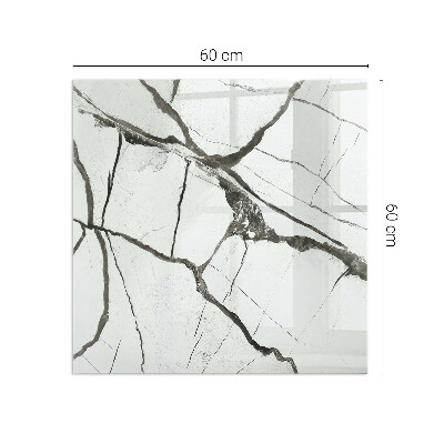 Glass hearth rectangular Marble Vein Pattern