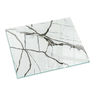 Glass hearth rectangular Marble Vein Pattern