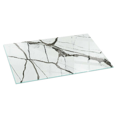 Glass hearth rectangular Marble Vein Pattern
