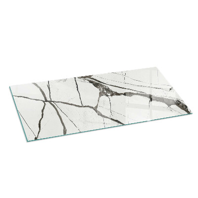 Glass hearth rectangular Marble Vein Pattern
