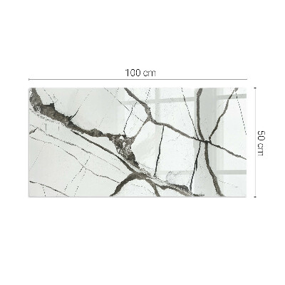 Glass hearth rectangular Marble Vein Pattern