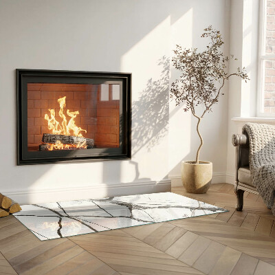 Glass hearth rectangular Marble Vein Pattern