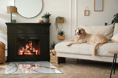 Glass hearth rectangular Marble Vein Pattern
