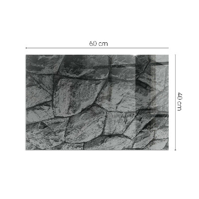 Glass hearth for wood stove rectangular Natural stone pattern