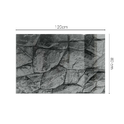 Glass hearth for wood stove rectangular Natural stone pattern