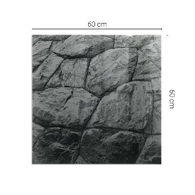 Glass hearth for wood stove rectangular Natural stone pattern