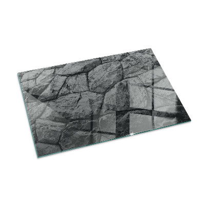 Glass hearth for wood stove rectangular Natural stone pattern