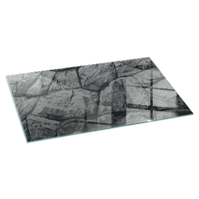 Glass hearth for wood stove rectangular Natural stone pattern