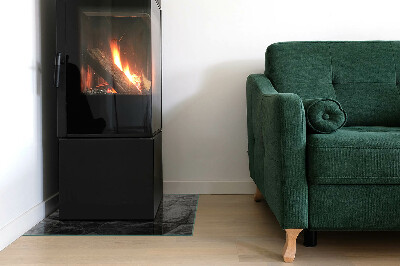 Glass hearth for wood stove rectangular Natural stone pattern