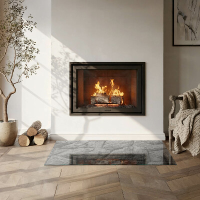 Glass hearth for wood stove rectangular Natural stone pattern
