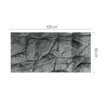 Glass hearth for wood stove rectangular Natural stone pattern