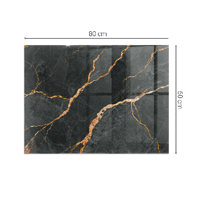 Glass hearth rectangular Elegant marble with veins
