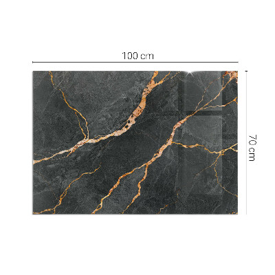 Glass hearth rectangular Elegant marble with veins