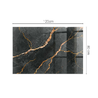 Glass hearth rectangular Elegant marble with veins