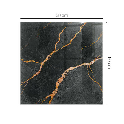 Glass hearth rectangular Elegant marble with veins