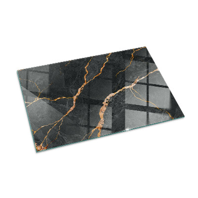 Glass hearth rectangular Elegant marble with veins