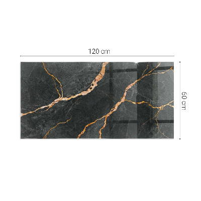 Glass hearth rectangular Elegant marble with veins