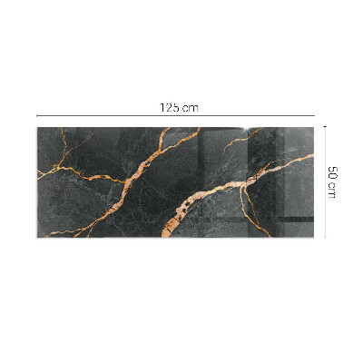 Glass hearth rectangular Elegant marble with veins