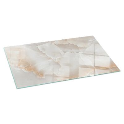Glass hearth for wood stove rectangular Natural stone pattern