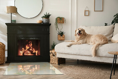 Glass hearth rectangular Abstract Marble Pattern