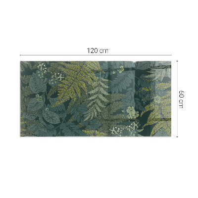 Glass hearth rectangular Plant motifs with butterflies