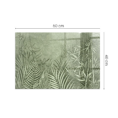 Glass hearth for wood stove rectangular Tropical leaves in the background