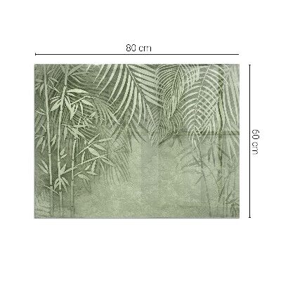 Glass hearth for wood stove rectangular Tropical leaves in the background