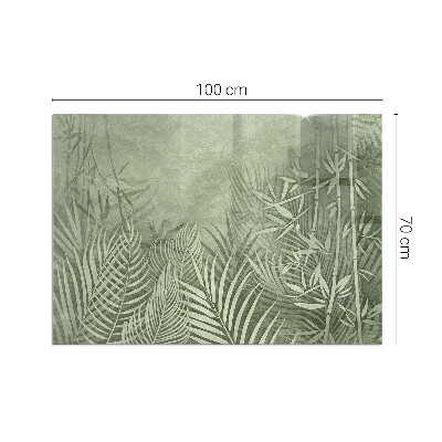 Glass hearth for wood stove rectangular Tropical leaves in the background
