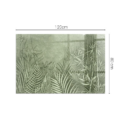 Glass hearth for wood stove rectangular Tropical leaves in the background