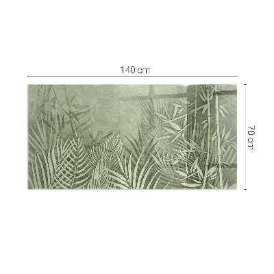 Glass hearth for wood stove rectangular Tropical leaves in the background