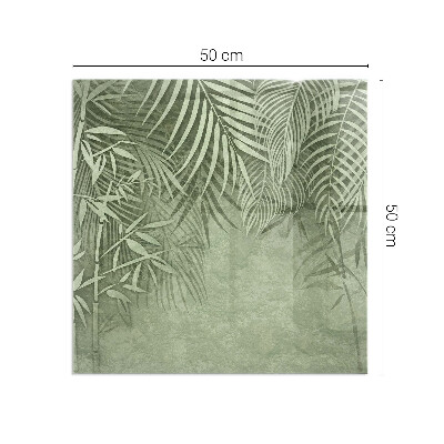 Glass hearth for wood stove rectangular Tropical leaves in the background