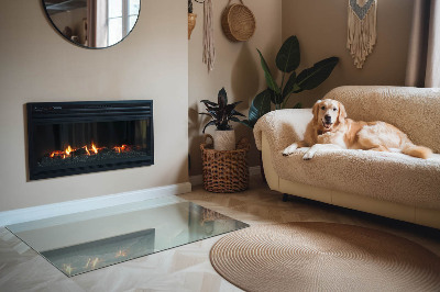 Glass hearth rectangular Delicate marble pattern