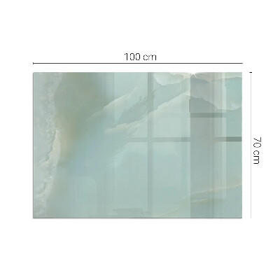 Glass hearth rectangular Delicate marble pattern