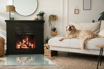 Glass hearth rectangular Delicate marble pattern