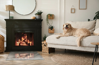 Glass hearth for wood stove rectangular Natural stone pattern