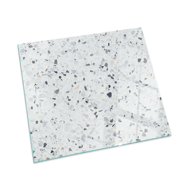 Glass hearth rectangular Stone pattern with particles