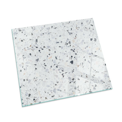 Glass hearth rectangular Stone pattern with particles