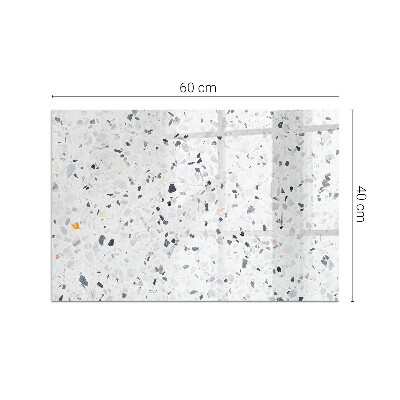 Glass hearth rectangular Stone pattern with particles